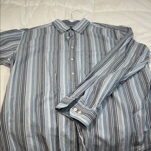 Joseph Abboud Blue and White Striped Button Down Shirt